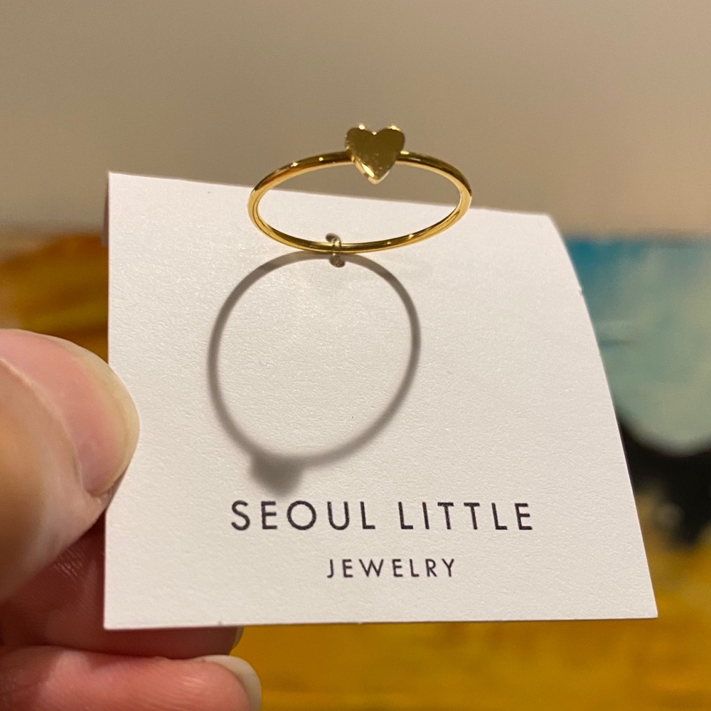 NWT Seoul Little 24K gold plate heart ring